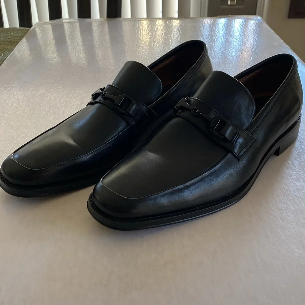 BLAKE MCKAY Men's Black Leather Loafers Size 10